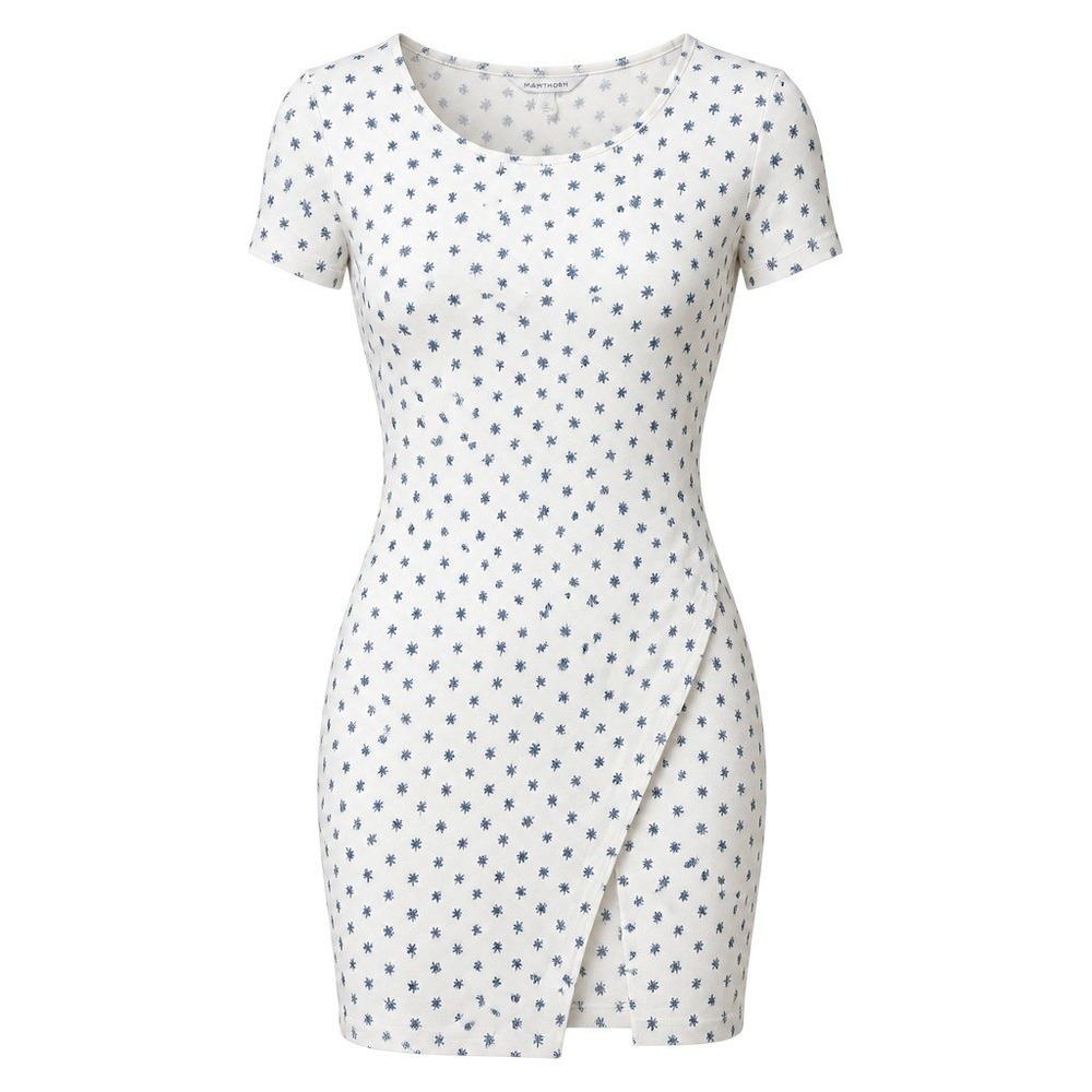 41 Hawthorn Cottagecore Floral Strechy Knit Mini Dress Tulip Hem NWT Size L